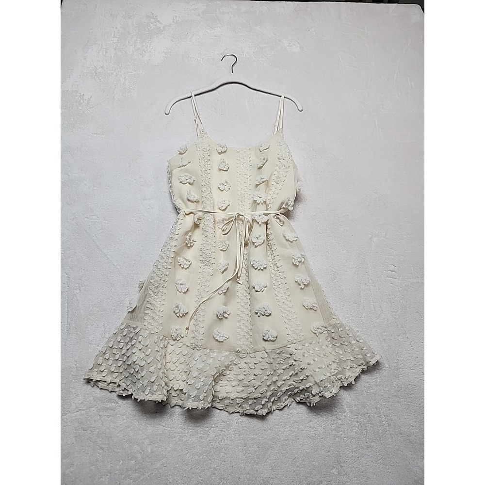 Simplee Apparel Boho Cream Slip Dress Size Medium